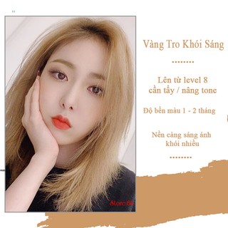 Thuốc nhuộm tóc màu VÀNG TRO - VÀNG KHÓI màu nhuộm lên mầu chuẩn tone kem nhuộm an toàn không sót mùi thơmstore.86