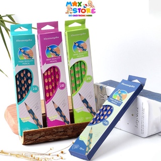 Loại 1 Có Đầu Tẩy] Hộp 12c Bút Chì Định Vị 2B Thanh Đậm Tặng Kèm Gọt Cho Bé Luyện Viết