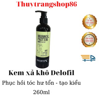 _KEM DƯỠNG TÓC XẢ KHÔ PPT DELOFIL SIÊU MƯỢT TÓC 260ML (HÀNG CHÍNH HÃNG)