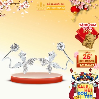 Bông tai bạc QMJ hồ điệp thiết kế thanh lịch Q042