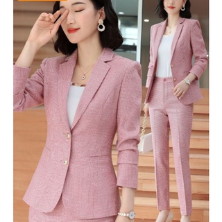 Bộ vest công sở áo 2 lớp quần dài tặng kèm áo thun thời trang Hàn Quốc