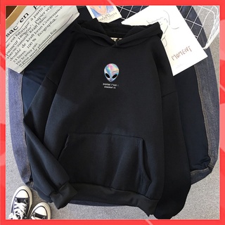 Áo Hoodie Nữ form rộng Cotton Nỉ da cá (Kèm hình thật chất áo có Logo Thương hiệu) Hình người ngoài hành tinh UFO