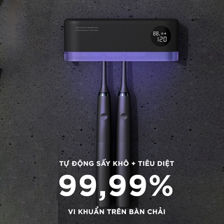[DIỆT 99,99% VI KHUẨN] Máy khử khuẩn Bàn chải đánh răng bằng tia cực tím UV + Tự động Sấy khô bàn chải | PIN SẠC