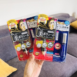 Set Mascara kiss me kèm dưỡng mi date t11/2021 màu đen