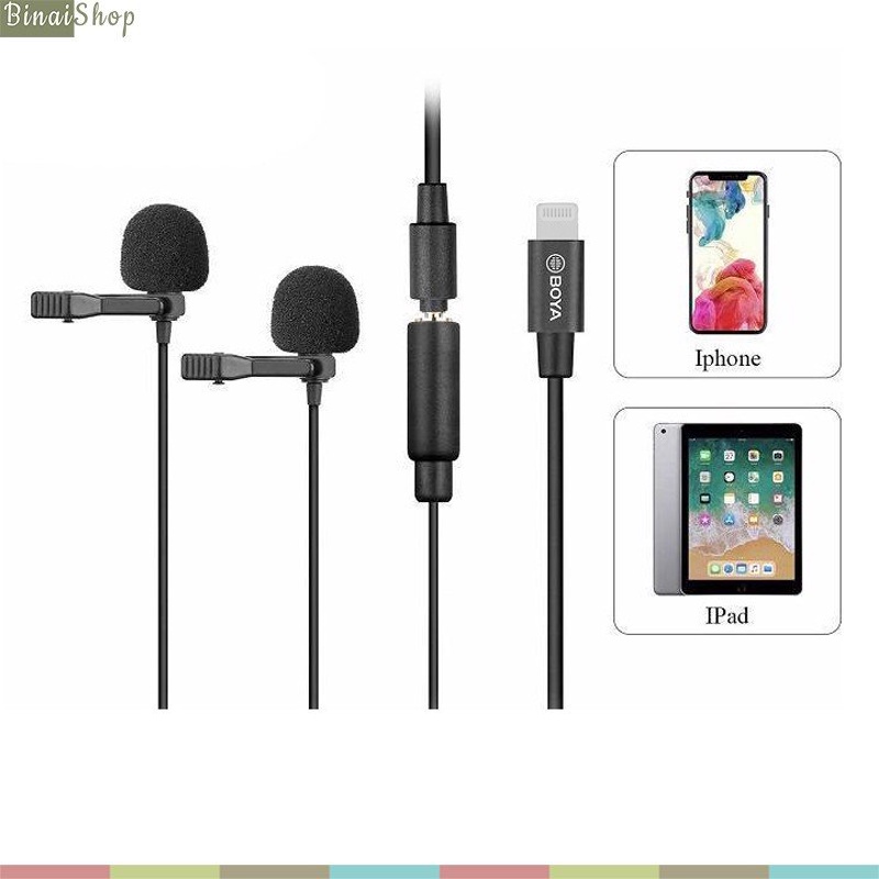 Cặp micro gài áo cổng lightning Boya BY-M2D