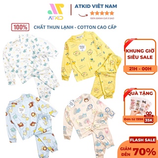 Bộ thu đông chất thun lạnh dài tay đám mây cho bé trai bé gái với thiết kế cạp cao ATKID Việt Nam