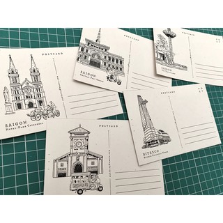 Postcard Saigon | Bưu Thiếp chủ đề Sài Gòn giấy dày [HÀNG THIẾT KẾ] | Zip A1