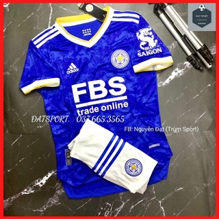 Bộ Áo Đấu Leicester City 21/22 ⚡RẺ VÔ ĐỊCH⚡ Bộ Quần Áo Bóng Đá CLB Leicester Xanh Vải Thái Thoáng Mát Y Hình