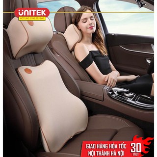 Bộ Gối Đầu Và Tựa Lưng Cao Su Non Trên Xe Hơi Cao Cấp Lucky Bobi