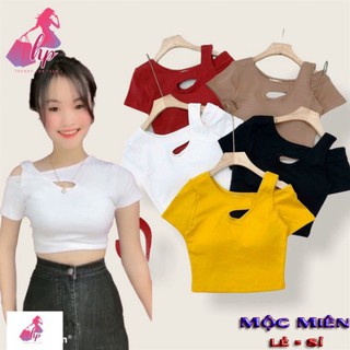 Áo kiểu croptop nữ đẹp ôm body tay ngắn có mút ngực cực dễ thương mẫu mới thời trang 2021 -Giá Sỉ