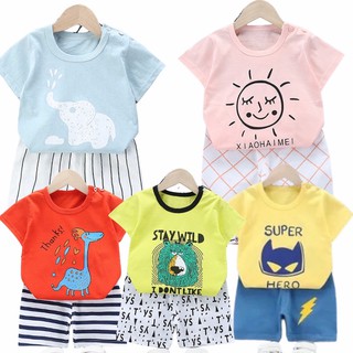 [E6] Bộ quần áo bé trai bé gái cotton Quảng Châu cao cấp, quần áo em bé