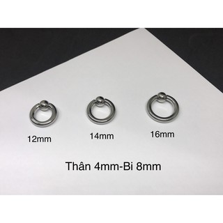 KHUYÊN TRÒN 1 BI THÂM 4MM / VÒNG ĐEO VONG