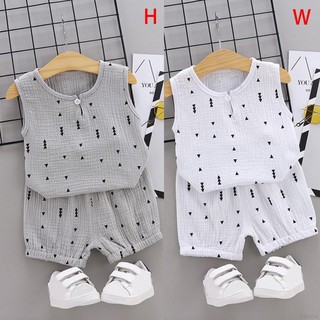 Bộ Quần Áo 2 Mảnh Gồm Áo Thun Không Tay Và Quần Đùi Dành Cho Bé Trai