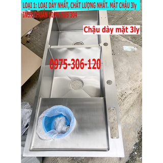 [LOẠI 1-DÀY 3LY] Chậu Rửa Chén Bát INOX SUS 304 N3 12050 NA.GRAND HÀNG CAO CẤP NHẤT MẶT DÀY 3LY HÀNG BAO XÀI