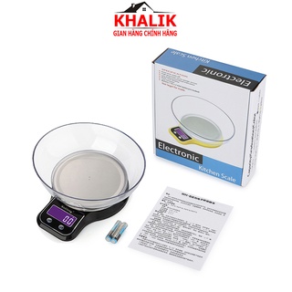 Cân điện tử nhà bếp 5kg KHALIK WH-B21 có kèm tô đựng dùng pin chuyên dùng tổ yến... cần độ chính xác cao
