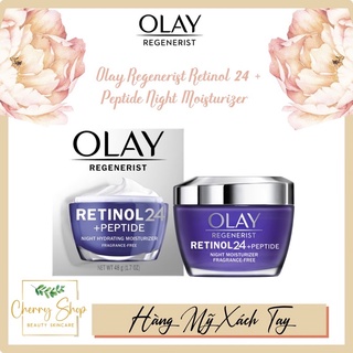 [NEW] Kem trắng sáng và cấp ẩm da Olay Regenerist Retinol 24 + Peptide Night Moisturizer Fragrance-Free (48g)