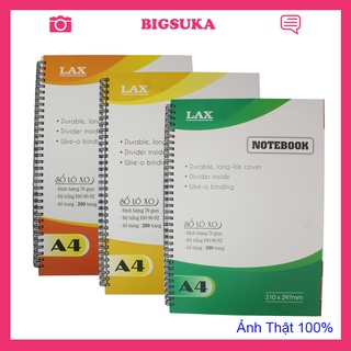 Sổ lò xo A4 kẻ ngang 200 trang LAX - Sổ ghi chép cầm tay tiện lợi BIGSUKA