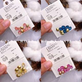 Túi 10 Viên Đá khối Nail Ngọc Oval Hình Bầu Dục Chân Vàng Trang Trí Móng ANGELICA N.OV