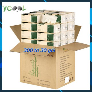 Giấy ăn giấy gấu trúc khăn giấy tre YCOOL thùng 30 gói siêu dai