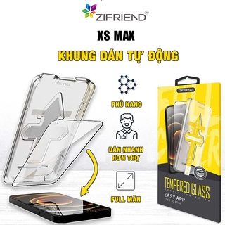 Kính cường lực Iphone Xs Max chính hãng ZIFRIEND khung dán tự động full màn hình cho dán màn hình Iphone Xs Max