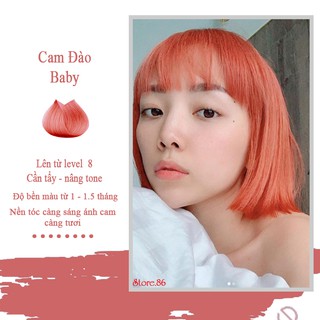 Thuốc nhuộm tóc màu Cam Đào – Orange Peach màu nhuộm lên chuẩn tone kem nhuộm an toàn không sót mùi thơm