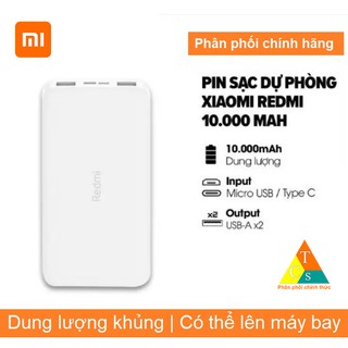 Pin sạc dự phòng Xiaomi Redmi 10000mAh (Trắng) - Hàng chính hãng - Bảo hành 3 tháng