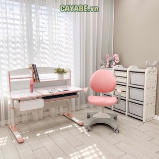 GHẾ XOAY CHỐNG GÙ HỌC SINH LƯNG LIỀN CÓ TAY VỊN CAYABE CHO BÉ MÃ CB-LUXURY MÀU HỒNG