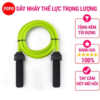 Dây nhảy thể lực cao cấp, có trọng lượng 400g/700g, dây nhảy giảm cân tại nhà dài 2.8m chất liệu PVC POPO