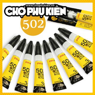 Keo Deli  502 có thể dán nhựa, kim loại, thủy tinh, gốm