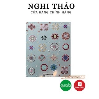 Sticker nail lụa thổ cẩm 5D