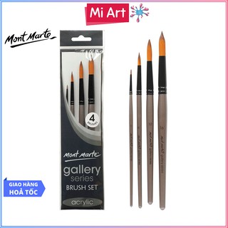 Bộ 4 Cọ Acrylic Mont Marte - Gallery Series Brush Set Acrylic 4pce - BMHS0015