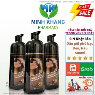 Dầu gội phủ bạc Sin Hair Nhật Bản ⚡Chính Hãng⚡ 500ml -  Đen / Nâu tóc