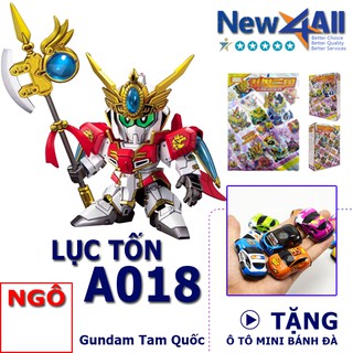 Gundam A018 Lục Tốn - Đồ chơi lắp ráp sd Gundam Tam Quốc New4all tặng kèm 01 xe ô tô mini bánh đà