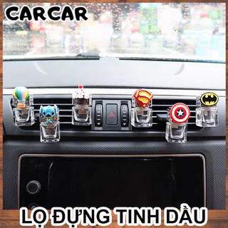 Lọ đựng tinh dầu nước hoa ô tô gắn hoạ tiết hoạt hình