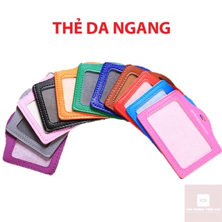 Bao da đựng thẻ ngang 5.4x8.5cm - thẻ đeo bằng da 1 mặt DA - NGANG