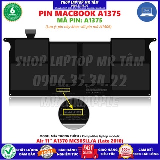 (BATTERY) PIN MAC A1375 DÀNH CHO MATBOOK Air 11" A1375 MC505LL/A (2010)
