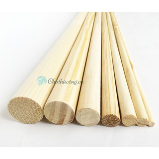 Thanh gỗ tròn từ gỗ thông phi 2.5cm x D1m5 handmade, decor, treo mành, phụ kiện macrame