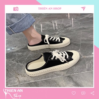 Sục thể thao nữ - giày đạp gót nữ độn đế cao cấp trẻ trung năng động Thiên An bản thêu