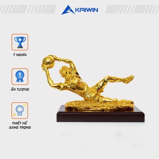 Cúp Lưu Niệm Đá Bóng KAIWIN Thiết Kế Hình Người Bắt Bóng Màu Vàng Làm Từ Nhựa Cứng Plastic Phủ Sơn Vàng PVN273