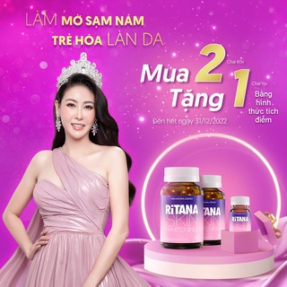 (CHÍNH HÃNG) Viên uống trắng da RITANA , Có tem tích điểm 2 Lọ 60 Viên Tặng 1 Lọ 15 Viên