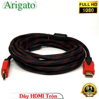 [Mã ELHACE giảm 4% đơn 300K] Dây cáp HDMI tròn 3m bọc dù bền bỉ chống nước dẻo dai (Đen phối đỏ)