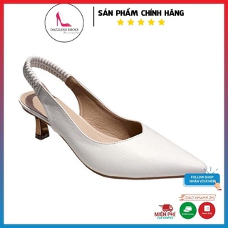 Giày Cao Gót Nữ Mũi Nhọn, Slingback Đế Mảnh Cao 5P, Quai Hậu Chất Liệu Da Mềm Êm Chân-DA584