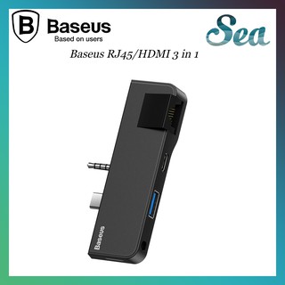 USB Type C HUB - Bộ Chia Cổng Baseus RJ45/HDMI 3 Trong 1  - 1 Cổng mạng LAN - 1 USB 3.0 - 1 Jack 3.5mm