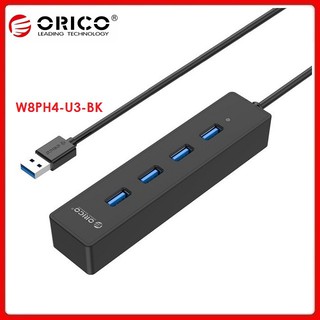 Bộ chia USB 3.0 ORICO W8PH4-U3-BK Chia 4 cổng 3.0 Màu Đen - Hàng Chính Hãng BH 12 Tháng Viscom