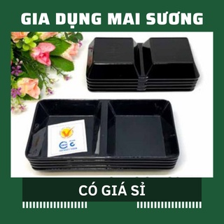 [Giá Sỉ] Chén 2 ngăn Dĩa Nước Chấm 2 Ngăn Nhựa Melamine FATACO Cao Cấp