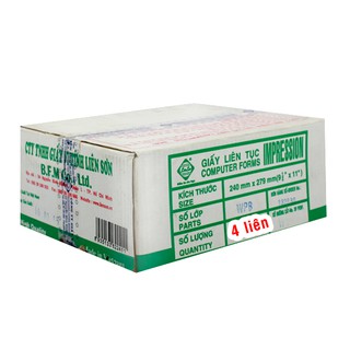 Giấy in liên tục 4 Liên (240 x 279 mm) không chia (A4)