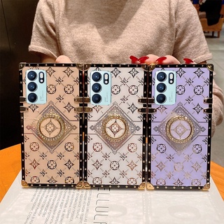 Ốp Điện Thoại Vuông Có Vòng Đỡ Sang Trọng Cho Samsung S21 Ultra S20 S10 S9 Plus Note 20 10 Lite 9 8 +