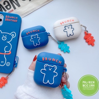 ☘️Tặng kèm móc treo☘️ Case bao airpod silicon 1 2 Pro 3 Brunch Brother - Vỏ bọc đựng tai nghe không dây i11 i12..AirPods