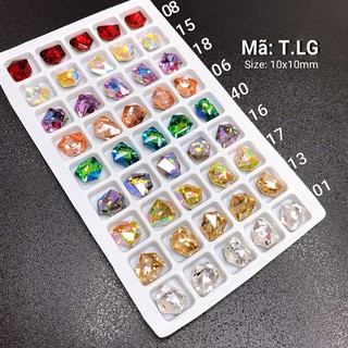 Túi 5 Viên Đá khối Nail Size To Hình Lục Giác Chân Vàng Trang Trí Móng ANGELICA T.LG