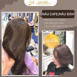 NÂU ĐẬM/NÂU ĐEN-Thuốc nhuộm tóc màu nâu đậm phủ bạc 100% màu nhuộm KAMI CHIKO+Tặng kèm trợ dưỡng